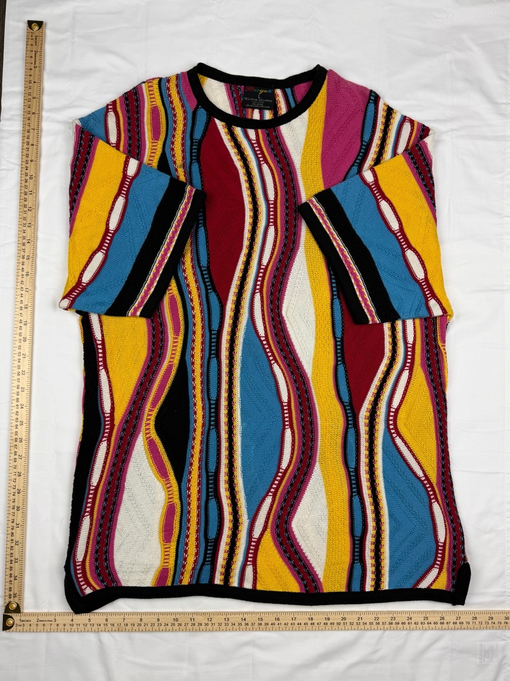 Colorful Striped Wave Knit Top - Multi